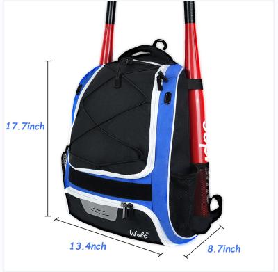 China With USB Logo Custom Youth Baseball Backpack Baseball Backpack Helmet Adult Backpack for sale