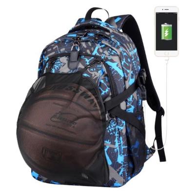 China With Custom Logo USB Computer Backpack Bag Men College Sport Gym Basketball Backpacks Outdoor Casual Travel Laptop With USB Charger for sale