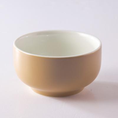 China Sustainable Japanese Restaurant Porcelain Brown Overglaze Ceramic Bowl for sale