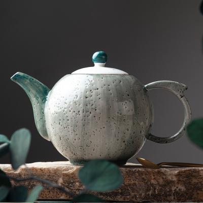 China WITH LID New Style 1000Ml Chinese Wholesales Hotel Coffee Porcelain Green Pigmented Coffee Pot for sale