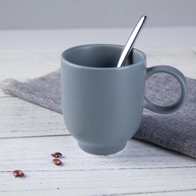 China Fashion Viable Wholesale Tableware Restaurant Cappuccino Mug Gray Color Porcelain Ceramic Mug for sale