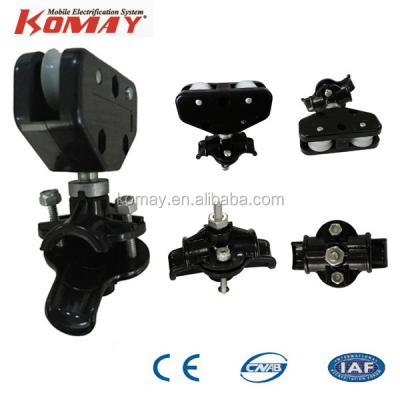 China Easy to Install KOMAY Wire Rope Festoon Cable Trolley for Round and Flat Cable for sale