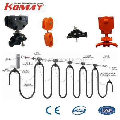 China Easy To Install KOMAY Wire Rope Wire Crane Cable Trolley For Crane And Crane for sale