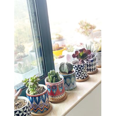 China Garden Desktop Decoration Style Planter Pot Ceramic Nordic Not Easily Deformed Flower Pot For Succulent Plant for sale