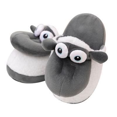 China Breathable Hot Selling Air Bag Slippers Animal Plush Sheep Open Mouth Slippers for sale