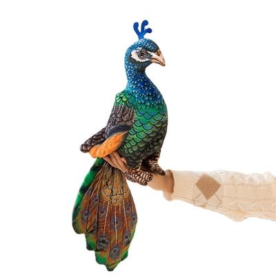 China Plush Hot Selling Imitation Printing Cute Plush Blue Crowned Peacock Holiday Gifts Children's Toys for sale