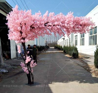 China Beautiful Colorful customized big artificial cherry blossom plant faux silk pink white Cherry Blossom Tree for Wedding for sale