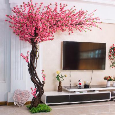 China Beautiful Colorful Garden decoration customized big pink artificial cherry blossom tree for shopping mall for sale