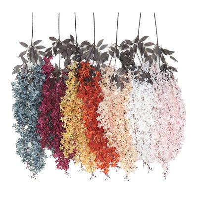 China Beautiful Colorful New products artificial wisteria vine garland plants flowers leaves vines artificial flowers for wedding for sale