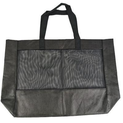 China 2022 Eco-Friendly Modern Design Custom Grocery Storage Large Women Beach Tote Bag For Ladies Black for sale