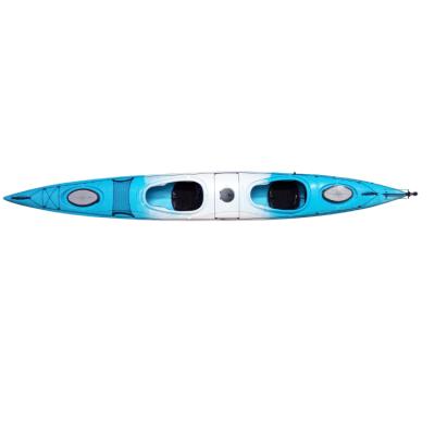 China Cheap High Quality LLDPE Ocean Double Canoe Sit Inside Single Canoe Sea LLDPE Recreational Kayak for sale