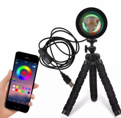 China RGB Change Color Shooting Remote Control Atmosphere RGB 16 Remote Control Desktop Atmosphere RGB 16 Colors Octopus Tripod Tripod Sunset Light Lamp for sale