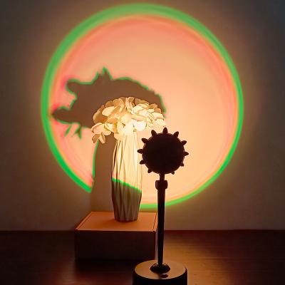 China Contemporary LED Sunset Lamp USB Sunflower Projection Night Light Bedroom Living Room Bedside Decoration Sunset Lights Photo Background Lamps for sale