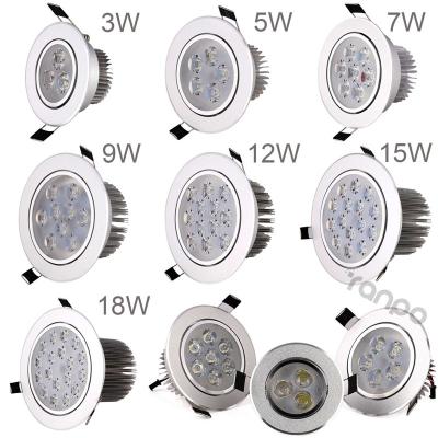 China Dropshipping Downlights LED Ceiling Light Bulb 18W Recessed Downlight 110V - 220V Spotlight Lamp Round Down Light With Driver for sale