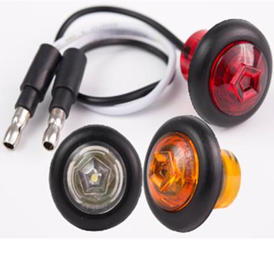 China LED price of the boat etc. Good Truck Trailer Lorry Van Camper RV Round Amber Clear Red Color 0.75 12v 24v Side Beacon Light 0.75 inch for sale