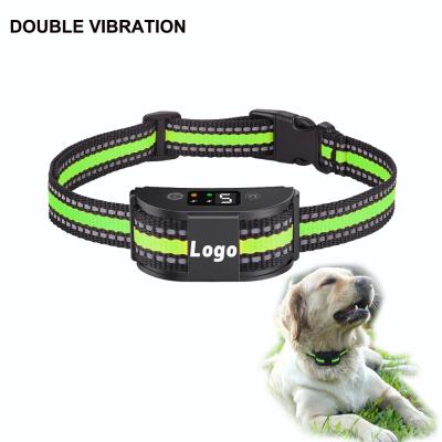 China Sustainable Dog Training USB Rechargeable Automatic Dog Anti Bark Collar Without Remote for sale