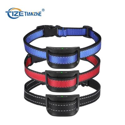 China Anti Bark Dog Collar Viable Blue Battery Operated Dog No Bark Anti Shock Collar Bark Collar for sale