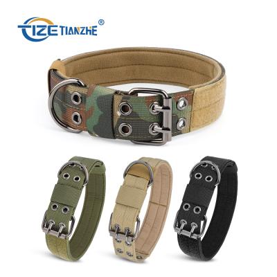 China Viable Tactical Dog Collar With Handle Dog Collar Durable Military Nylon Adjustable Training Collar For Large Dogs K9 for sale