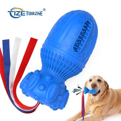 China Stocked Pet Toys Puppy Bone Shape Chew Toys Pet Dental Health Squeaky Dog Toy Dog Chewer for sale