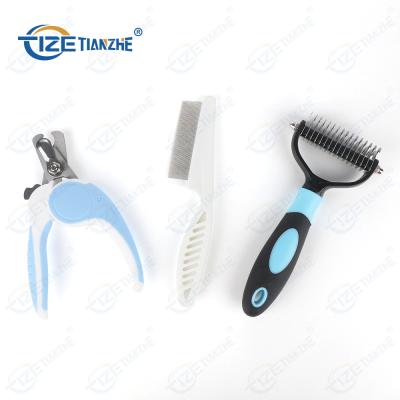 China 2021Sustainable Double Sided Dog Hair Brush Cat Nail Clipper Pet Play Brush for sale