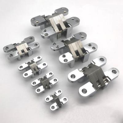 China Stainless Steel Metal Accessories Zero Heavy Duty Folding Table Hinges Furniture Hidden Cross Hinge for sale