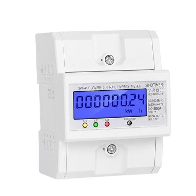 China RS485 Modbus 3 Phase 4 Wire Wattmeter Power Energy Meter 5-80A 380V AC 50Hz Backlightsmart Electronic Energy Meter DDS024MR for sale