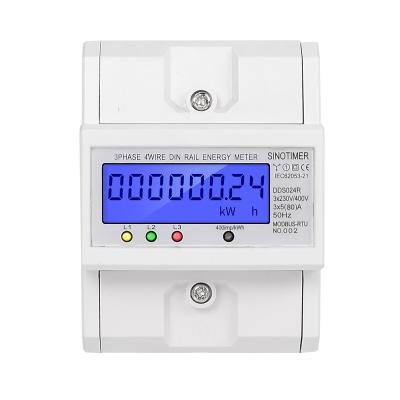 China Three Phase Digital Electricity Backlight Electricity Meter KWH Power Meter Watt Meter AC 220V Electronic Energy Consumption Met DDS024R for sale