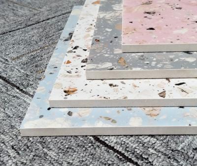 China Manufacture Wholesale Prefab Artificial Acid Resistant Pink And White Colors Crystal Vitrified Terrazzo Floor Tile Price for sale