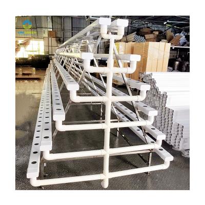 China Food Grade PVC New Type Double Side 6 Layers A Shaped Hydroponic Shelf System Hydroponics Systems For Greens Growing Plants for sale