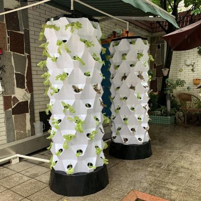 China 8 Plants Per Tower High Quality ABS Tower Product Floor Agriculture Pineapple Hydroponic For Lettuce for sale