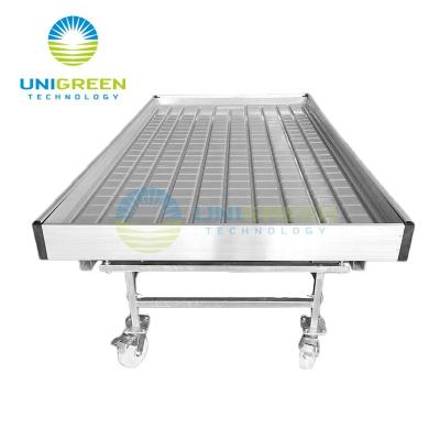 China ABS Greenhouse Ebb And Flow Rolling Bench Elevate Rolling Tables With Wheels for sale