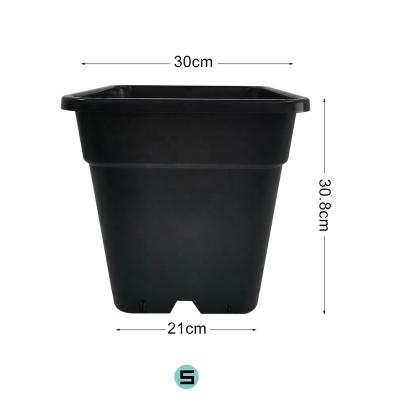 China 3 Size Option Square Modern Nursery Plastic Flower Pot for Indoor Home Office, Bedside or Floor, and Outdoor Yard, Lawn or Garden Planting for sale