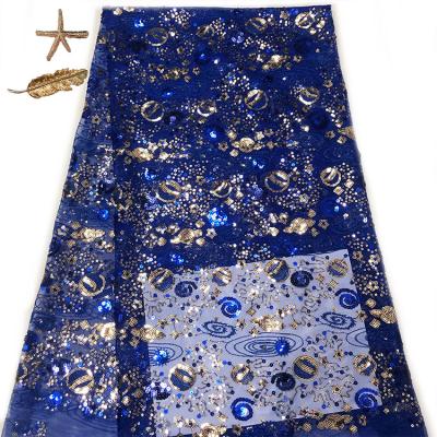 China African Lace Fabric G1845-25 Lasting Lasting 2021 African Lace Fabric Royal Blue Nigerian for sale