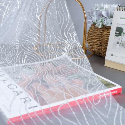 China Bridal Lace Embroidered Sequin Wedding Sustainable MX769 Bridal Glitter Lace Fabric High Quality White for sale