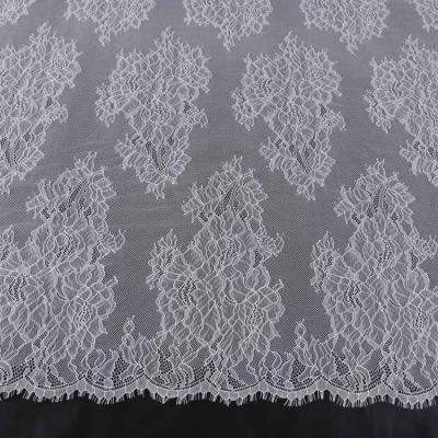 China Other Trims Yanzi New Design Eyelash Shawl Fashion Fabric 150Cm French Wide Voile Chantilly Eyelash Lace Wedding for sale