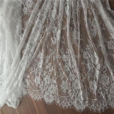 China French Lace Eyelash Lace Fabric French Chantilly Lace Fabric For Dress And Wedding Dress for sale