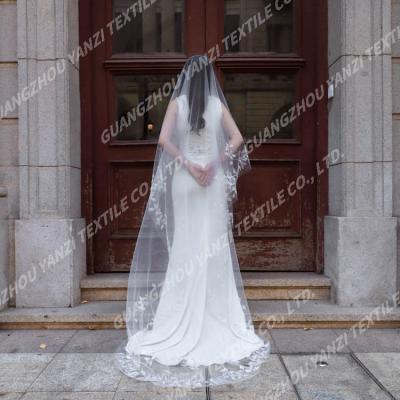 China Exclusive Design Pearl Edge Yanzi New Arrival Wedding Veil Bridal Bride 3 Meters To Be Matching Veil Church Wedding Veil for sale