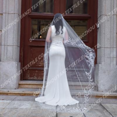 China 2022 Exclusive Pearl Edge Yanzi Bridal Veil Wedding For Church Wedding Veils 3m Cathedral Main Decoration For Bridal Veil Wedding for sale