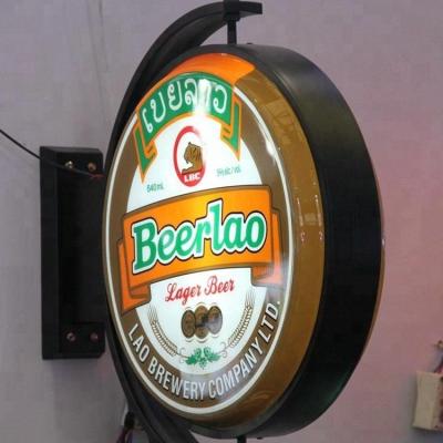 China Easy Assmebly Wall Mounted Advertising Beer Sign Board Outdoor Led Rotating Light Box for sale