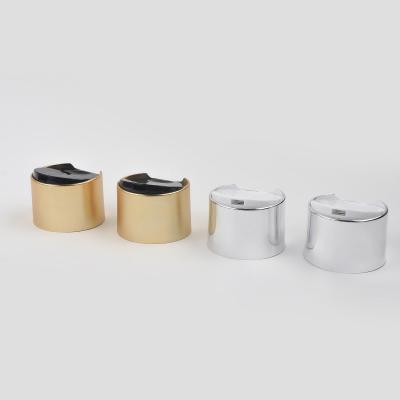 China Non Spill Double-wall plastic disc TOP CAP Gold Press Cap Shampoo Washing Cleaning Packaging Bottles Aluminum Disc Top Cover for sale