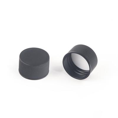 China Non Spill Customized 24mm Black Bar  Plastic Cosmetic Bottle Caps 24/410 Screw Cap for sale