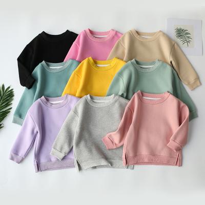 China 2022 Classic Simple Solid Color Design Boy Girl's Anti-wrinkle O-neck Baby Unisex Sweatshirts for sale