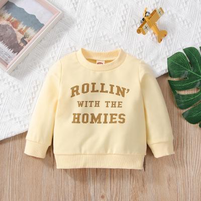 China Anti-Wrinkle Kids Boy Girls Baby Letter Printed Long Sleeve Sweater Sweatshirt Infant Shirt Tops Baby Hoodies Sweatshirts for sale