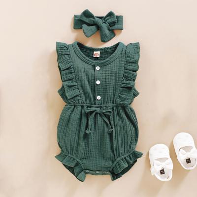 China 2 pcs summer set fashionable girl spring romper newborn knitted ruffle romper clothes babies' rompers for sale