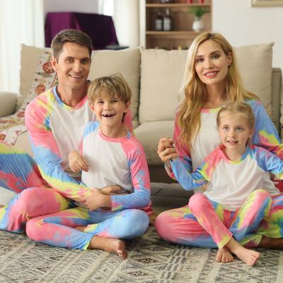 China 2021 Family Tie Dye Pajamas Christmas QUICK DRY Warm Pajamas for sale