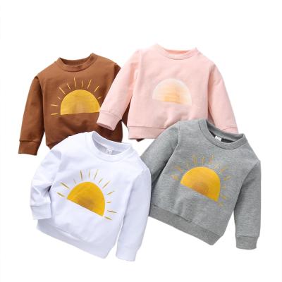 China Sunshine Regular Print Crewneck Small Baby Boy Girls Hoodies Toddler Kids Casual Sweatshirts For 0-3 Years for sale