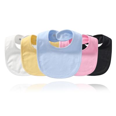 China Sublimation Baby Bibs 12 Color Solid Logo Unisex Baby Cotton Custom Bibs in One Size for sale