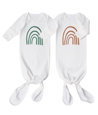 China 2021 Breathable White Sleepwear Newborn Baby Boy Sleepwear Rainbow Baby Romper Infant Sleeping Bags for sale