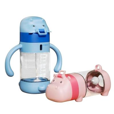 China 2021 New Design BPA Free Baby Drinking Cups With Bell Handled Strap Toddlers 240ml Outer Water Bottle Kids Sensory Training for sale