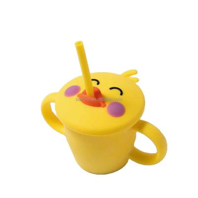 China Best Viable High Quality Toddler Straw Silicone Baby Training Cups With Straws Baby Silicone Drinks Cup for sale